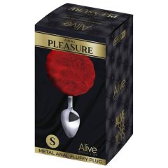   Alive Anal Pleasure - Small Anal Plug with Bunny Tail (Silver-Red)