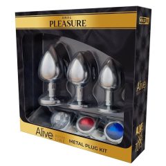 Alive Anal Pleasure - metal anal dildo set (silver)