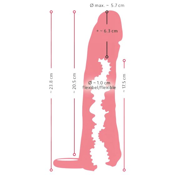 Nature Skin - 2-in-1 Real Feel Sleeve & Extender - 23cm (Natural)