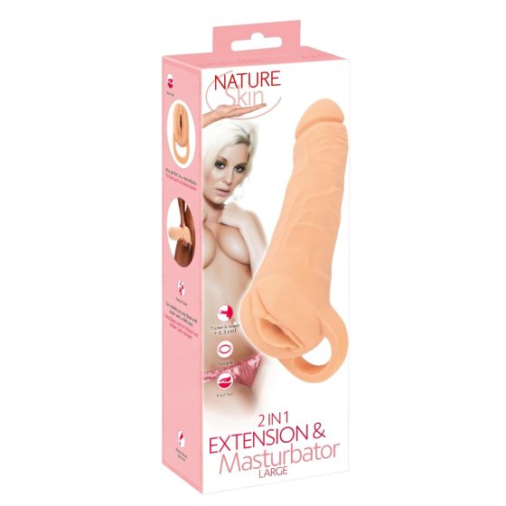 Nature Skin - 2-in-1 Real Feel Sleeve & Extender - 23cm (Natural)