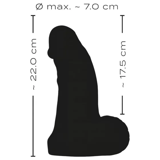 Realistixxx Real Giant - 22 cm Black Dildo with Balls