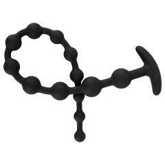 Black Velvet - Beaded Anal Dildo (Black)