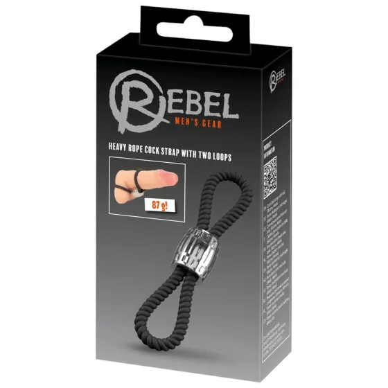 Rebel Cock Strap - adjustable double silicone penis loop (87 g)