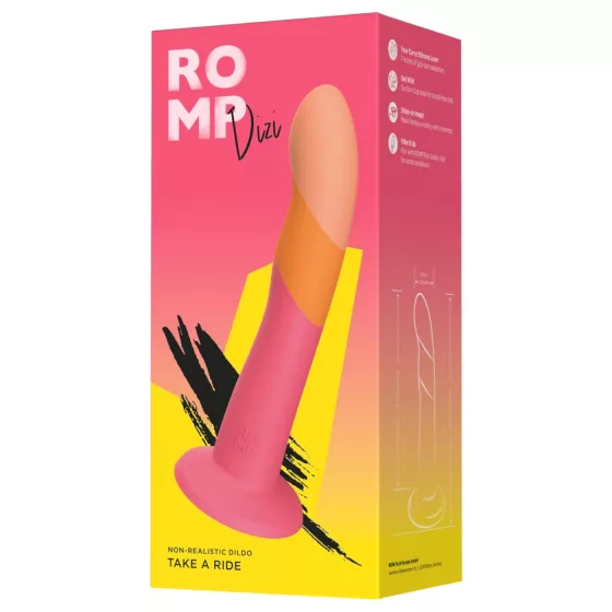 ROMP Dizi - flexible silicone dildo (pink-orange)