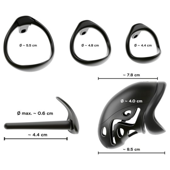 You2Toys - penis cage with penis plug (black)