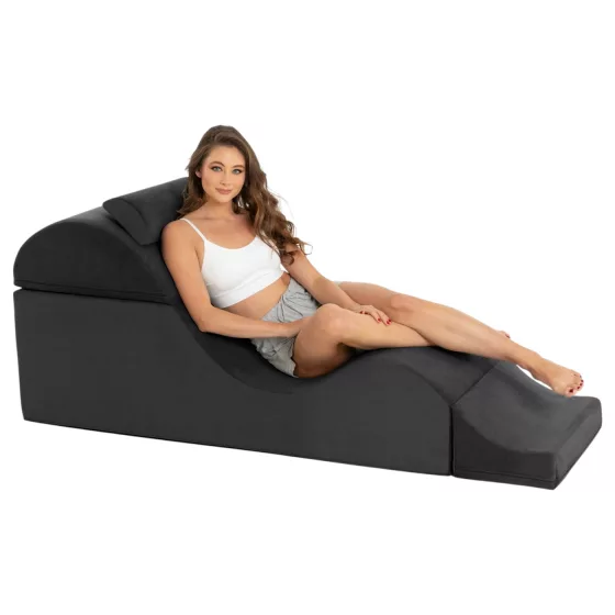 Liberator Aria Flip Chaise - versatile tantra sofa furniture - 3-piece (black)