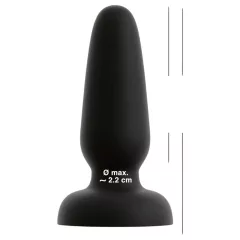   Black Velvets - silicone anal plug with suction cup (black) - S