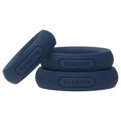   Svakom Triooo - soft silicone penis ring set (blue) - set of 3