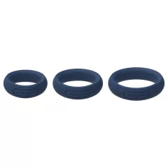   Svakom Triooo - soft silicone penis ring set (blue) - set of 3