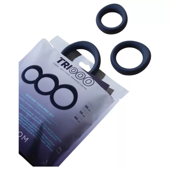 Svakom Triooo - soft silicone penis ring set (blue) - set of 3