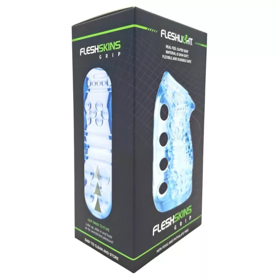 Fleshlight Fleshskins Grip Blue Ice - open-ended masturbator (blue)