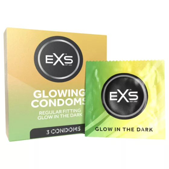 EXS Glow - glow-in-the-dark condoms (3 pcs)