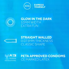 EXS Glow - Luminous Condoms (Pack of 3)