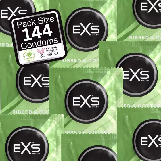 EXS Ribbed, Dotted, and Flared - Textured Condoms (144 Pack)