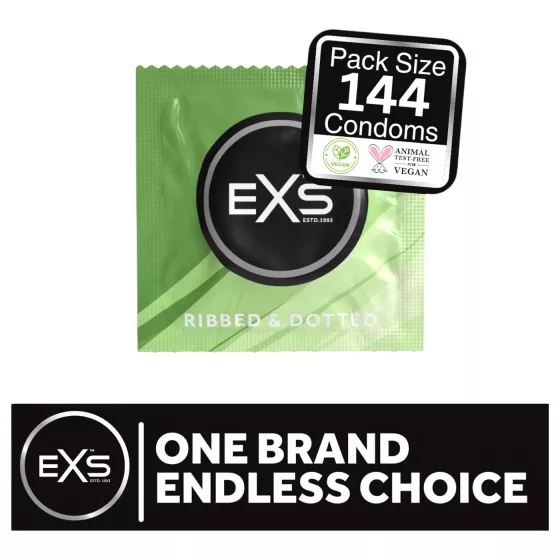 EXS Ribbed, Dotted, and Flared - Textured Condoms (144 Pack)