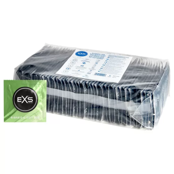 EXS Ribbed & Dotted - ribbed and dotted condoms (pack of 100)