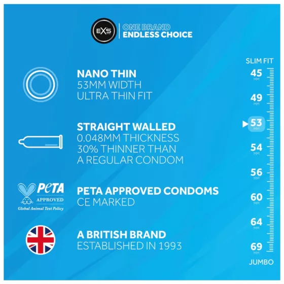 EXS Nano Thin - Ultra Thin Condoms (3 Pack)