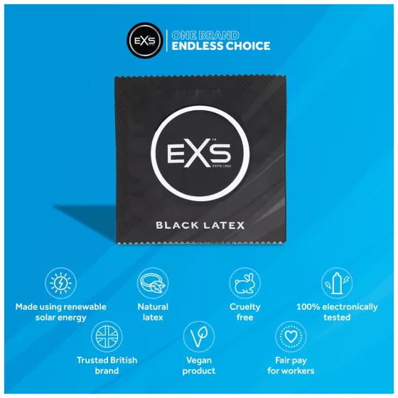 EXS Black - black condoms (48 pcs)