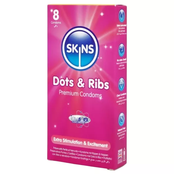 Skins - Ribbed & Dotted Condoms (8 Pack)
