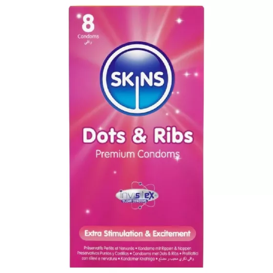 Skins - Ribbed & Dotted Condoms (8 Pack)