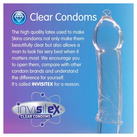 Skins - mixed condoms - dotted, natural, extra thin (4 pcs)
