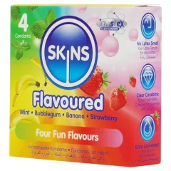   Skins - flavoured condoms - mint, bubble gum, banana, strawberry (4 pcs)