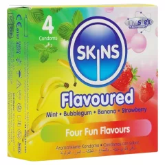   Skins - flavoured condoms - mint, bubble gum, banana, strawberry (4 pcs)