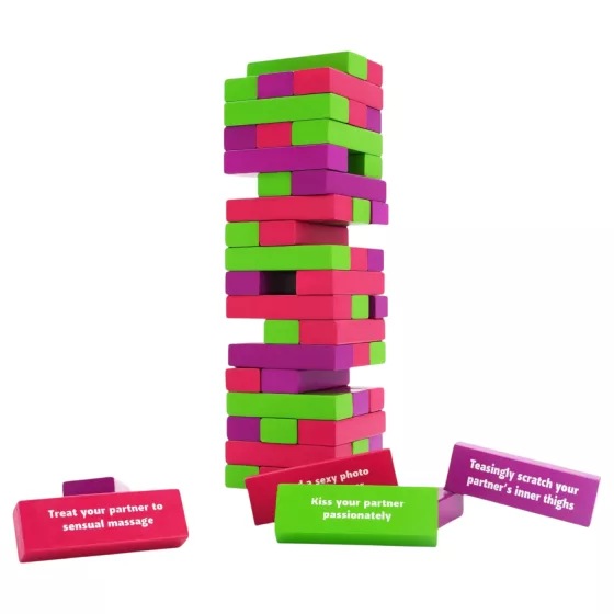 Play Wiv Me Tower of Pleasures - erotic stacking game for couples - Hungarian language