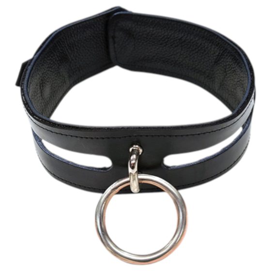 Rouge - genuine leather collar (black)