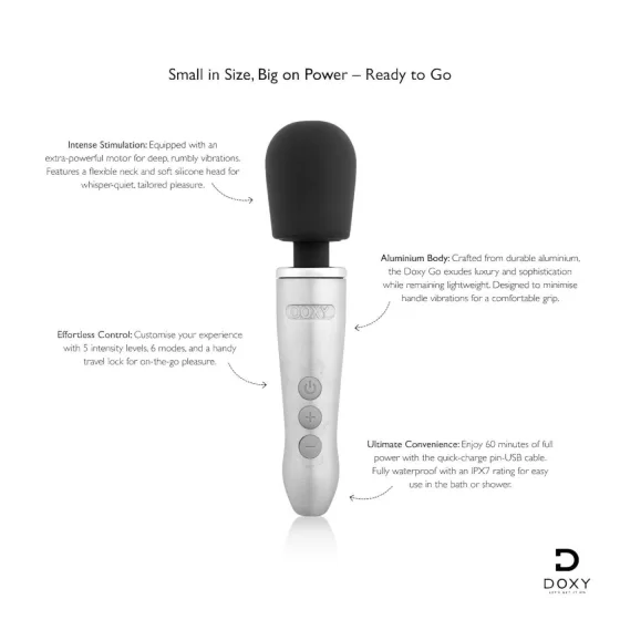Doxy Go - Silver Massaging Vibrator