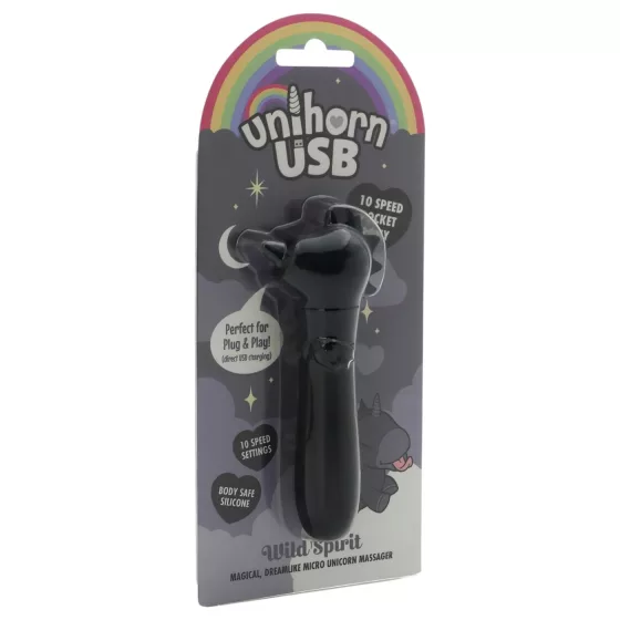 Unihorn Wild Spirit - rechargeable mini vibrator (black)