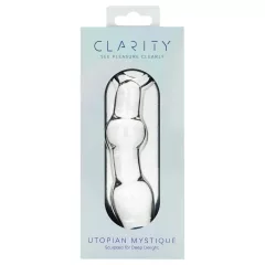 Clarity Utopian Mystique - ribbed glass anal dildo (clear)