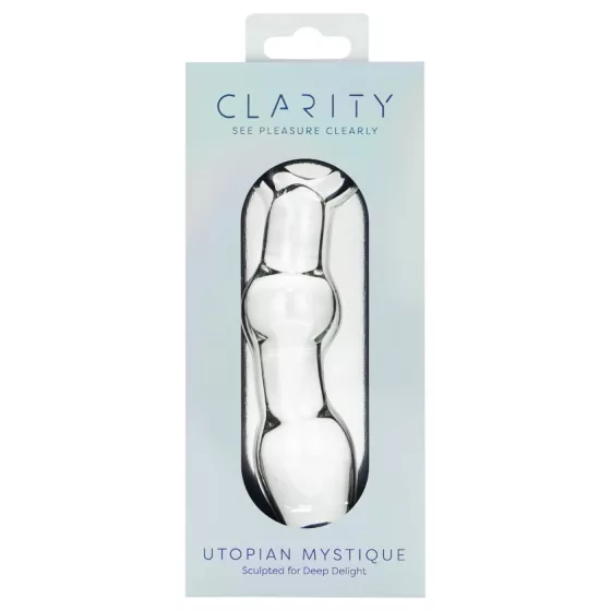 Clarity Utopian Mystique - ribbed glass anal dildo (clear)