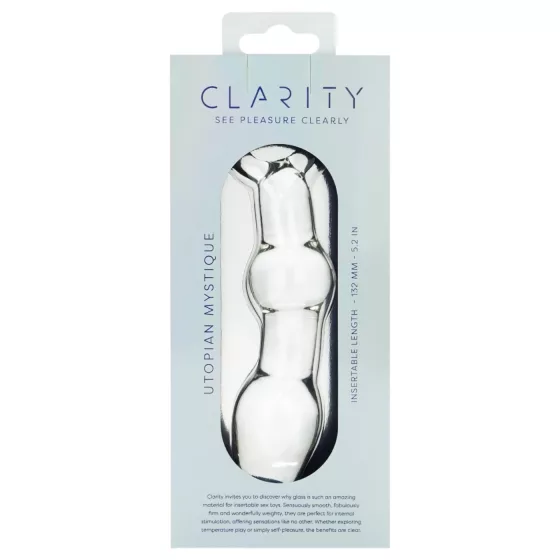 Clarity Utopian Mystique - ribbed glass anal dildo (clear)