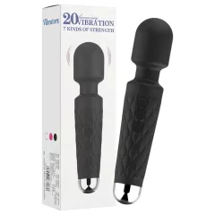 Lonely 20-Function Rechargeable Massaging Vibrator (Black)