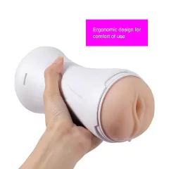   Lonely Happy - Battery Operated Moaning Vibrating Fake Vagina (White-Natural) 