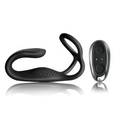   Rocks-Off - Rechargeable Black Anal Vibrator with Radio-Controlled Penis Ring