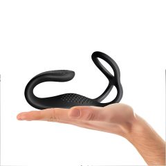   Rocks-Off - Rechargeable Black Anal Vibrator with Radio-Controlled Penis Ring