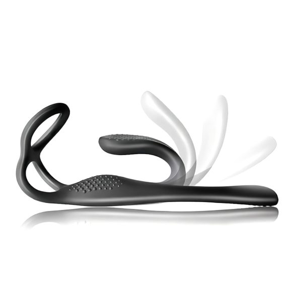 Rocks-Off - Rechargeable Black Anal Vibrator with Radio-Controlled Penis Ring