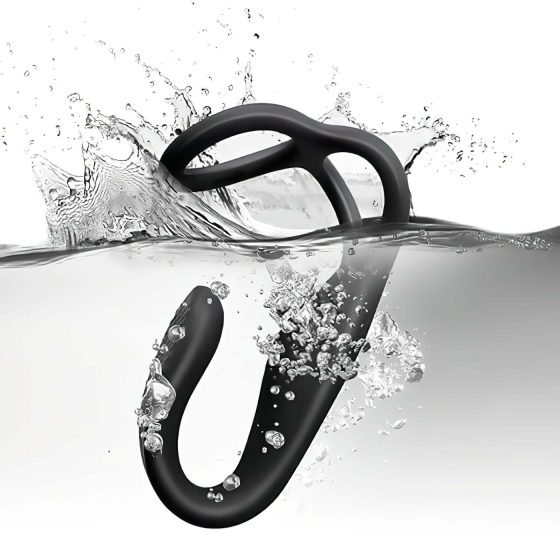 Rocks-Off - Rechargeable Black Anal Vibrator with Radio-Controlled Penis Ring