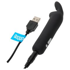   Happyrabbit Bullet - Rechargeable Bunny Wand Vibrator (Black)