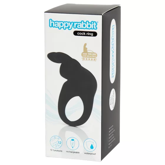 Happyrabbit Rechargeable Vibrating Penis Ring (Black)