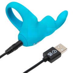 Happyrabbit Cock - Rechargeable Vibrating Ring (Blue)