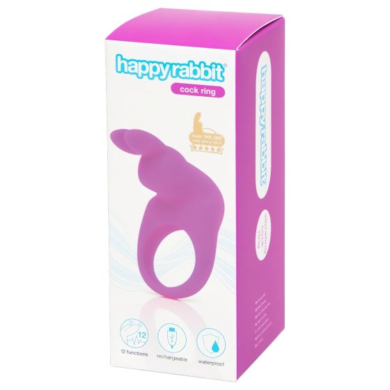 Happyrabbit Rechargeable Vibrating Ring (Purple)