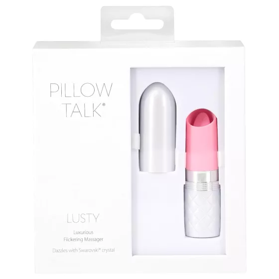 Pillow Talk Lusty - rechargeable, tongue-style vibrator (white-pink)