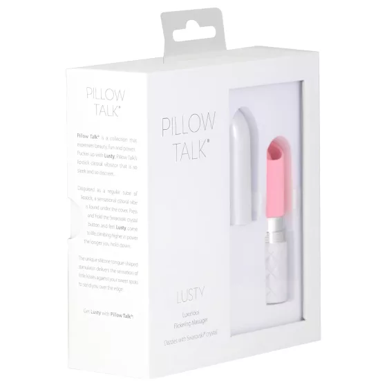 Pillow Talk Lusty - rechargeable, tongue-style vibrator (white-pink)
