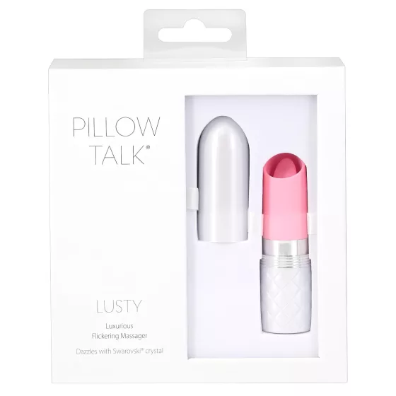 Pillow Talk Lusty - rechargeable, tongue-style vibrator (white-pink)