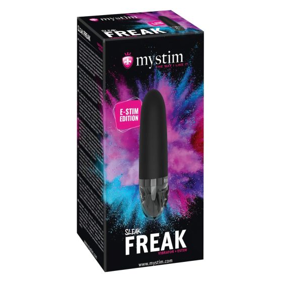 Mystim Sleek Freak E-Stim - Rechargeable Electro Wand Vibrator (Black)
