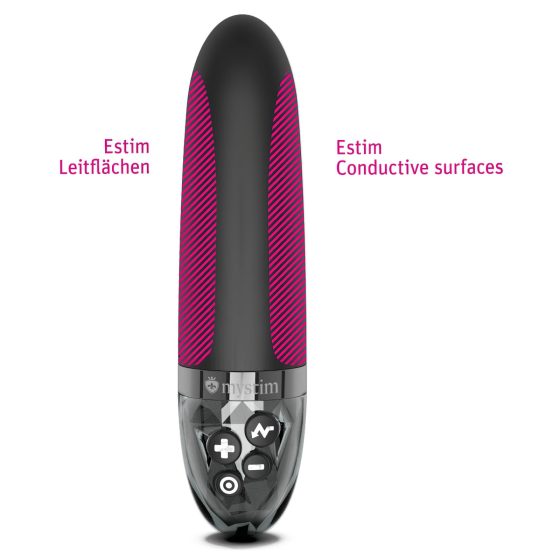 Mystim Sleek Freak E-Stim - Rechargeable Electro Wand Vibrator (Black)