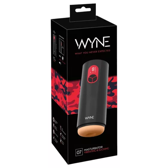 WYNE 07 - Rechargeable Vibrating & Suction Male Pleasure Device (Black)
